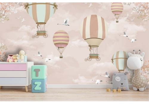 Hot air balloon wallpaper children's decoration 2