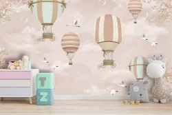 Hot air balloon wallpaper children's decoration