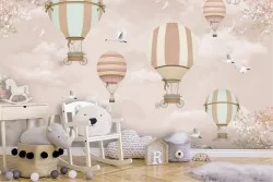 Wallpaper Airplanes Rockets Hot Air Balloons