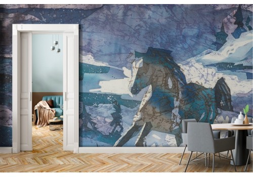 Abstract horse nature wallpaper painting