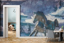 Carta da Parati cavallo astratto natura dipinto
