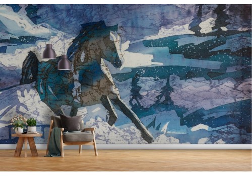 Abstract horse nature wallpaper painting 2