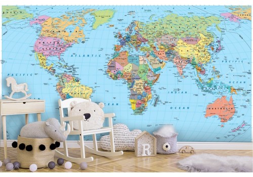 Carta da Parati mappamondo cartina geopolitica completa