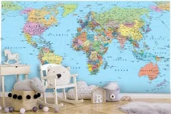 World map geopolitical complete wallpaper