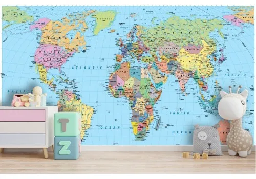 World map geopolitical complete wallpaper 2