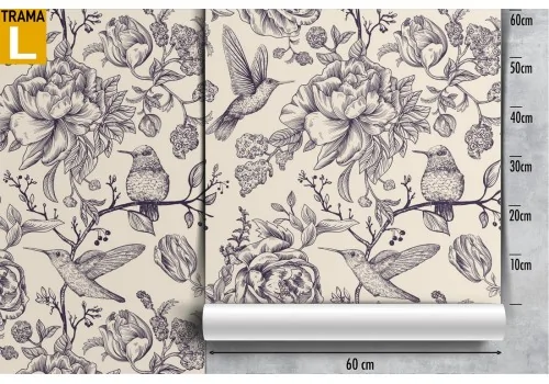 Wallpaper Design and Styles Flora and Fauna Animals Flowers Nature Vintage 2