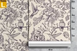 Animal Flowers Nature Vintage Wallpaper