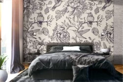 Wallpaper Design and Styles Flora and Fauna Animals Flowers Nature Vintage