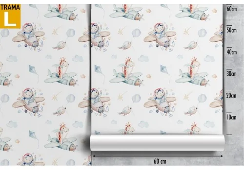 Kids Wallpaper Decorations and Patterns Rockets Airplanes Hot Air Balloons 2