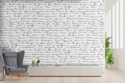 Wallpaper with modern design cursive writing