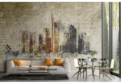 Watercolor Wallpaper Abstract City Skyscrapers