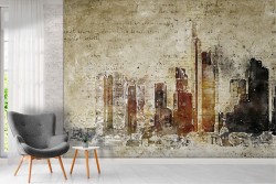 Watercolor Wallpaper Abstract City Skyscrapers