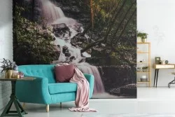 Wallpaper landscape waterfall in the forest