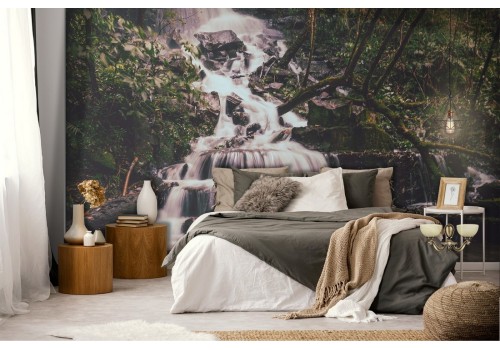 Wallpaper landscape waterfall in the forest 2