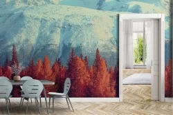 Carta da Parati Moderna Montagna Neve