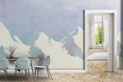 Carta da Parati Astratta Montagna Neve