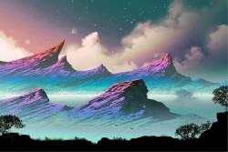 Wallpaper Design and Styles Landscapes and Nature Fantasy and Dark Modern Mountain