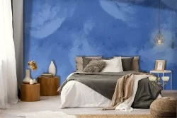 Blue plaster surface wallpaper