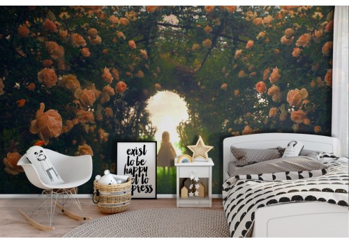 Carta da Parati giardino fiorito fantasy bambini 2