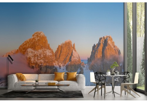 Carta da Parati paesaggio montagne innevate natura