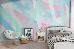 Modern abstract lines wallpaper for children