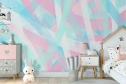 Modern abstract lines wallpaper for children