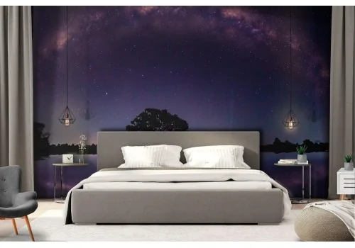 Carta da Parati paesaggio notturno stelle via lattea 2