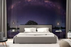 Wallpaper night landscape stars milky way