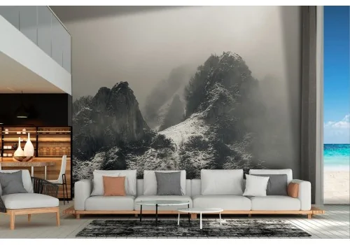 Carta da Parati paesaggio montagna con neve