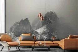 Mountain landscape wallpaper with snow