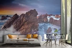 Carta da Parati scogliera esotica oceano