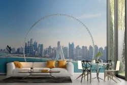 Wallpaper landscape ferris wheel metropolis