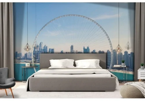 Wallpaper landscape ferris wheel metropolis 2