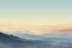 Carta da Parati Design e Stili Paesaggi e Natura Cielo Dipinti e Acquerelli Montagna