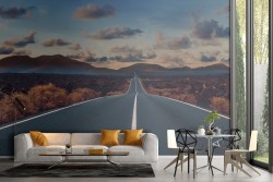 Carta da Parati paesaggio strada nel deserto