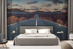 Carta da Parati paesaggio strada nel deserto