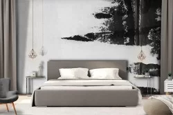 Industrial black and white concrete surface wallpaper