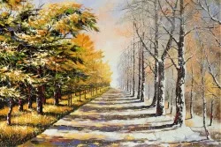 Carta da Parati Design e Stili Paesaggi e Natura Dipinti e Acquerelli Foreste e Alberi Natura