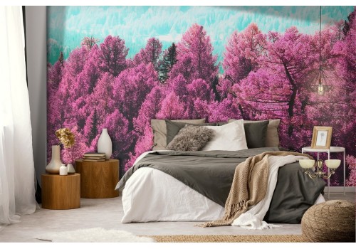 Pink pop forest trees wallpaper nature 2