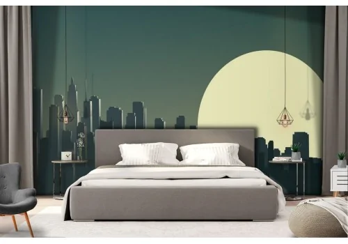 Wallpaper illustration of metropolis city skyline 2