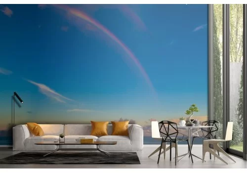 Carta da Parati paesaggio mare cielo arcobaleno natura