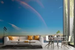 Carta da Parati paesaggio mare cielo arcobaleno natura