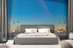 Carta da Parati paesaggio mare cielo arcobaleno natura