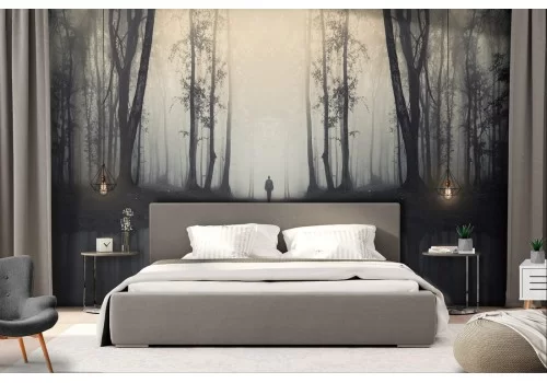 Carta da Parati paesaggio dark foresta alberi 2