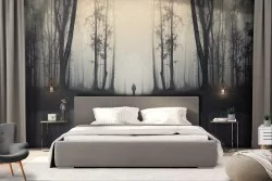 Carta da Parati paesaggio dark foresta alberi