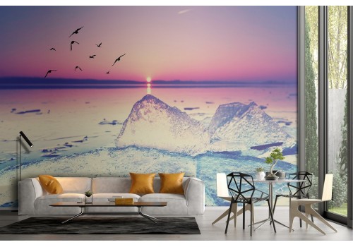 Wallpaper sea at sunset or dawn landscape