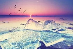 Wallpaper Landscapes and Nature Dawn Sunset Sky Beach and Sea