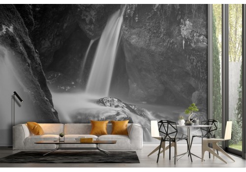 Carta da Parati cascate bianco e nero foto