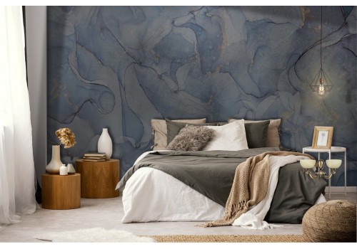 Luxury blue-gray plaster surface wallpaper 2