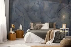 Carta da Parati superficie intonaco grigio blu luxury